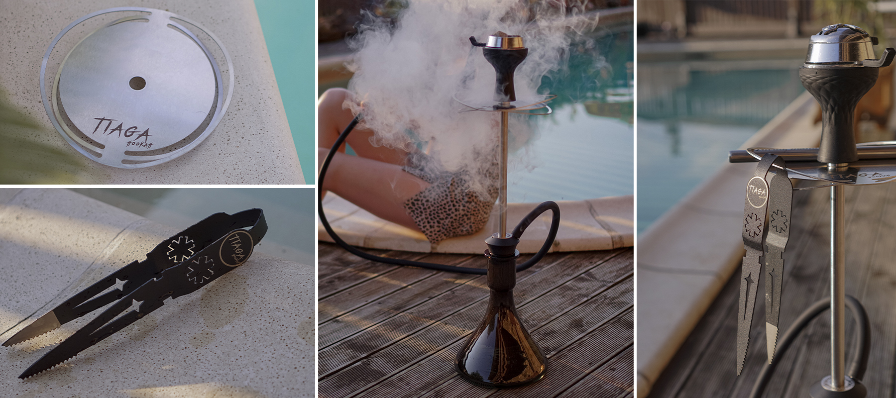 Кальян Tiaga Hookah Orbita Candy Black на колбе из тёмного закалённого стекла